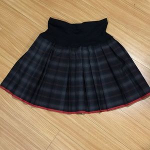 Elastic-band plaid skirt
